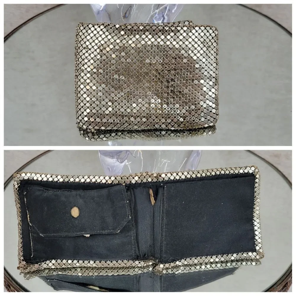 1950s Western Germany Silver Toned Chainmail Bi-Fold Wallet Women's